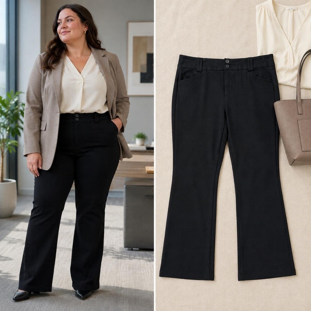 Studio by Torrid 18 Black Stretch Bootcut Dress Pants Career Work Formal Office